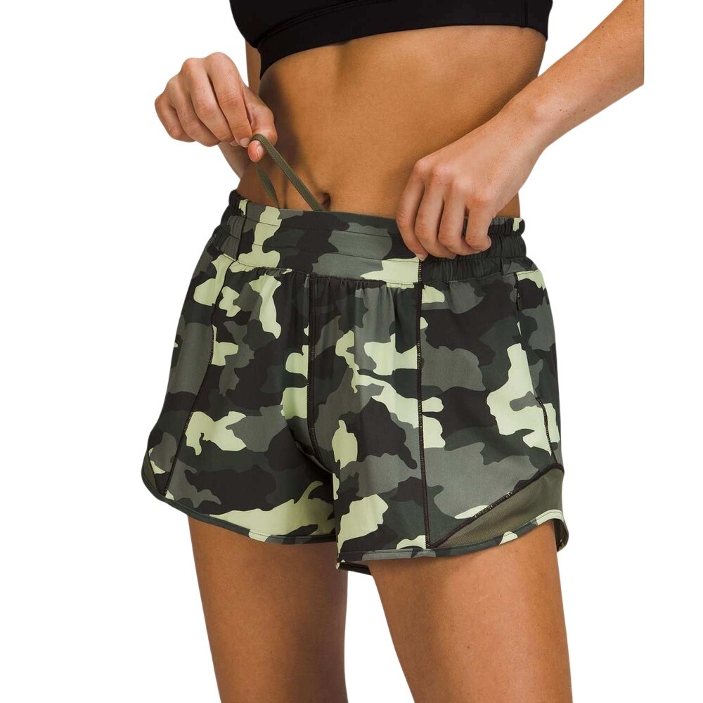 Lululemon Women's Hotty Hot Low Rise Short 4" Camo Heritage 365 Green 6